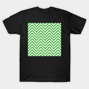 Green and White Chevron Pattern T-Shirt